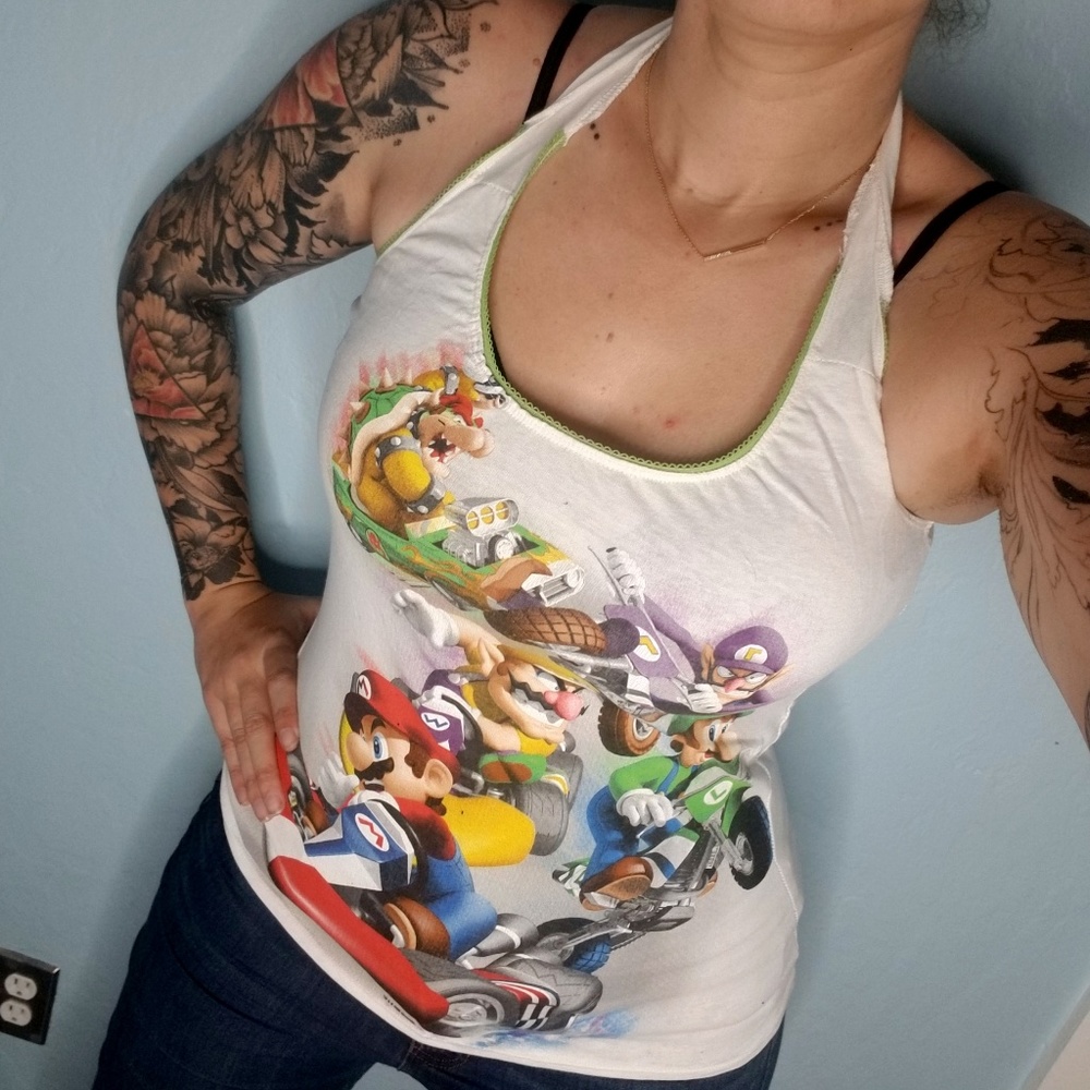 MARIO KART halter top Handmade